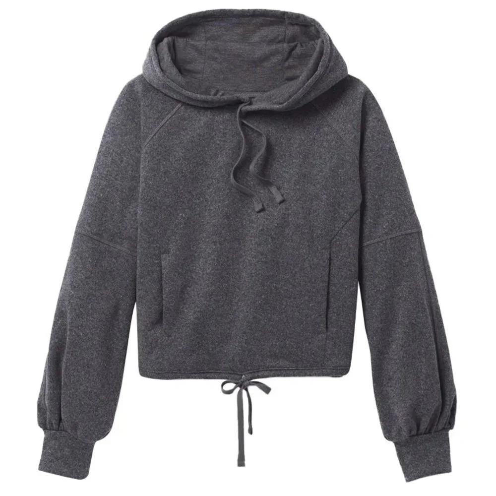 Prana Women's Sweatshirt Cropped Hoodie in Dark Gray - NWT - $119 Retail